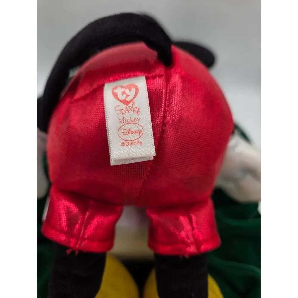 Ty Beanie Disney Sparkle Mickey Mouse Plush Gold Shoes Silver Gloves Kellytoy